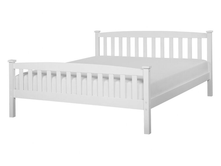 Wooden EU Double Size Bed White GIVERNY_751127