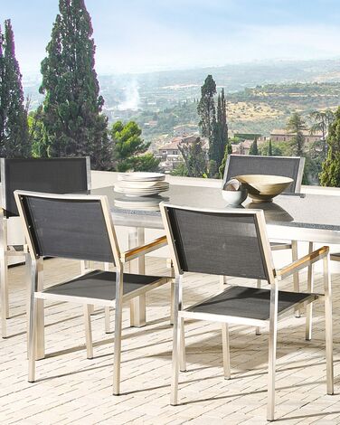 Set of 4 Garden Chairs Grey GROSSETO