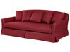 3 Seater Fabric Sofa Red GILJA_792555