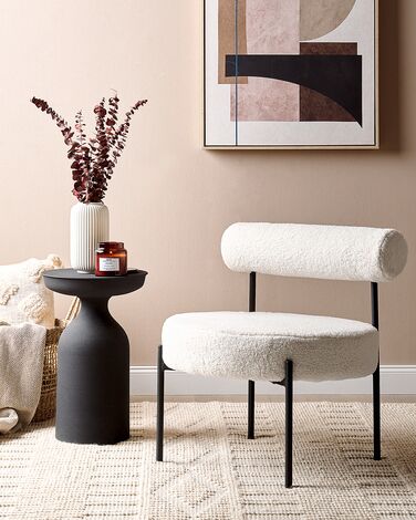 Boucle Accent Chair White ALPHA