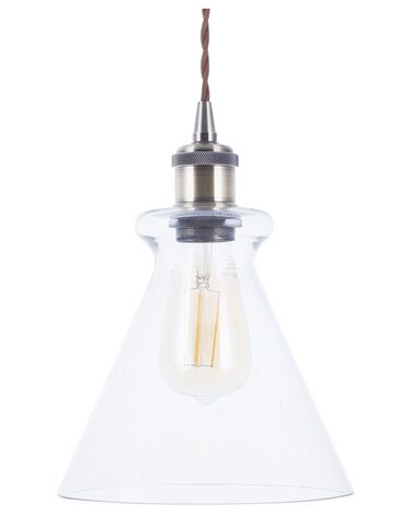 Lampe suspension en laiton et en verre BERGANTES