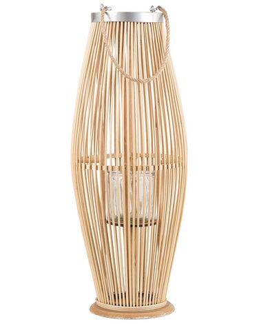 Laterne Bambusholz hellbraun 72 cm mit Tragegriff TAHITI