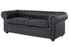3 Seater Leather Sofa Black CHESTERFIELD_539828