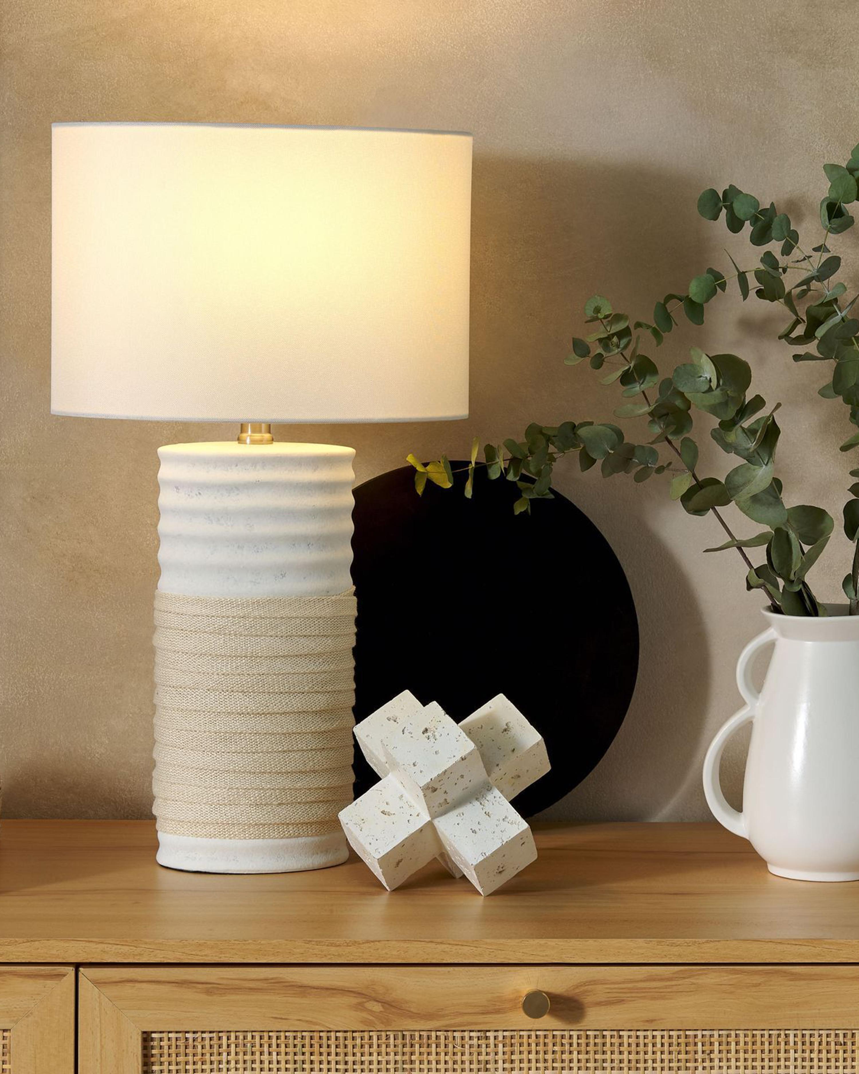 Pöytävalaisin posliini valkoinen/beige NAVIA Pöytävalaisin posliini valkoinen/beige NAVIA