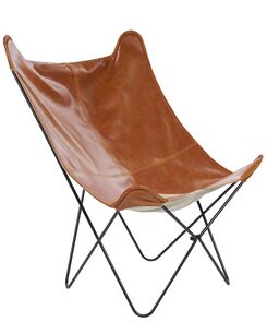 Nojatuoli keinonahka kullanruskea NYBRO