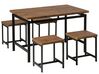 Matgrupp av bord och 4 stolar brun ARLINGTON_690167