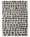 Alfombra de lana beige claro/negro 160 x 230 cm HAVRAN_836382