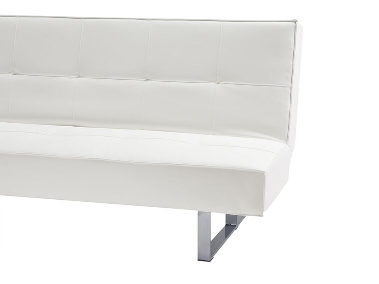 Faux Leather Sofa Bed White DERBY Beliani.co.uk