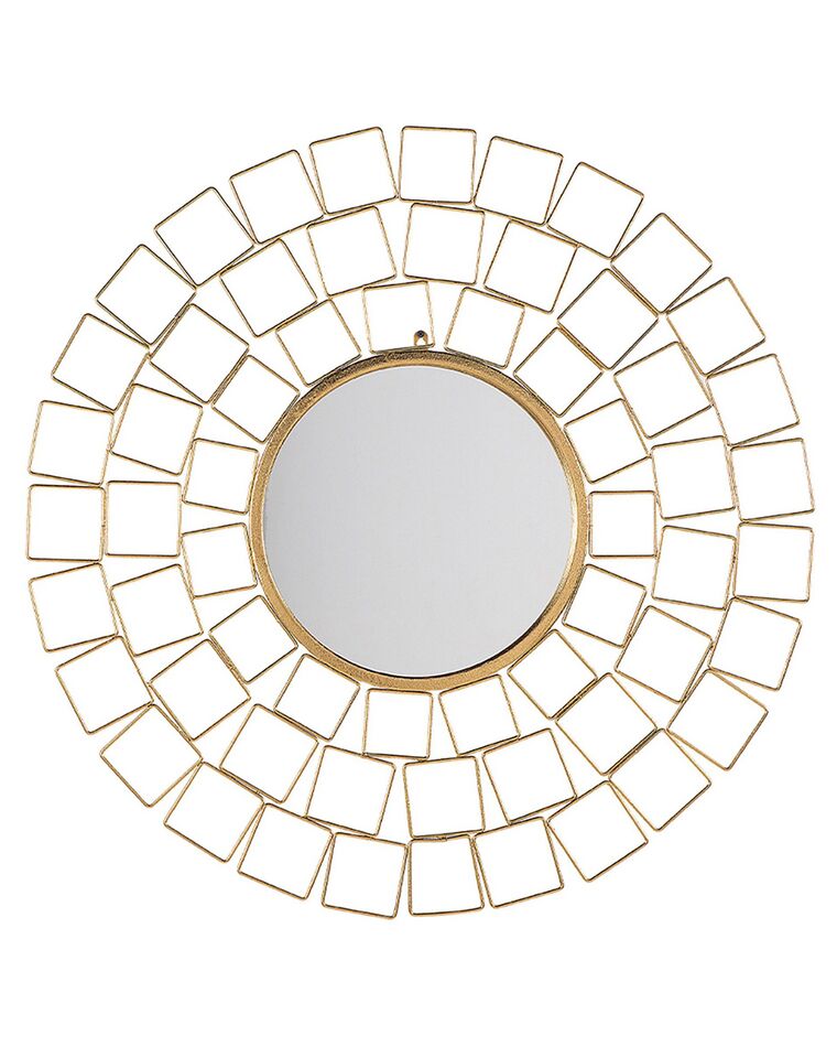Espelho de parede redondo em metal dourado ø 90 cm LABRIT_704605