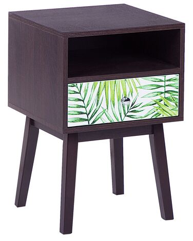 Bedside Table with Drawer Dark Wood RODES