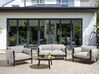Aluminium Garden Set 2 Seater Sofa with Armchairs Light Grey ESPERIA_868681