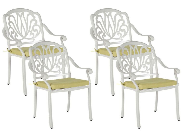 Sada 4 zahradních hliníkových židlí bílých ANCONA_806952
