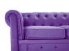 3 Seater Velvet Fabric Sofa Purple CHESTERFIELD_705647