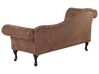 Left Hand Chaise Lounge Faux Suede Brown LATTES_738786