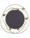 Okrúhle nástenné zrkadlo kovové ø 47 cm zlaté ANGLET_904364