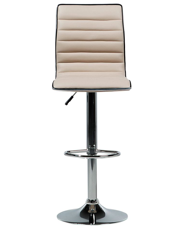 Lot de 2 chaises de bar en cuir PU beige LUCERNE Beliani.fr