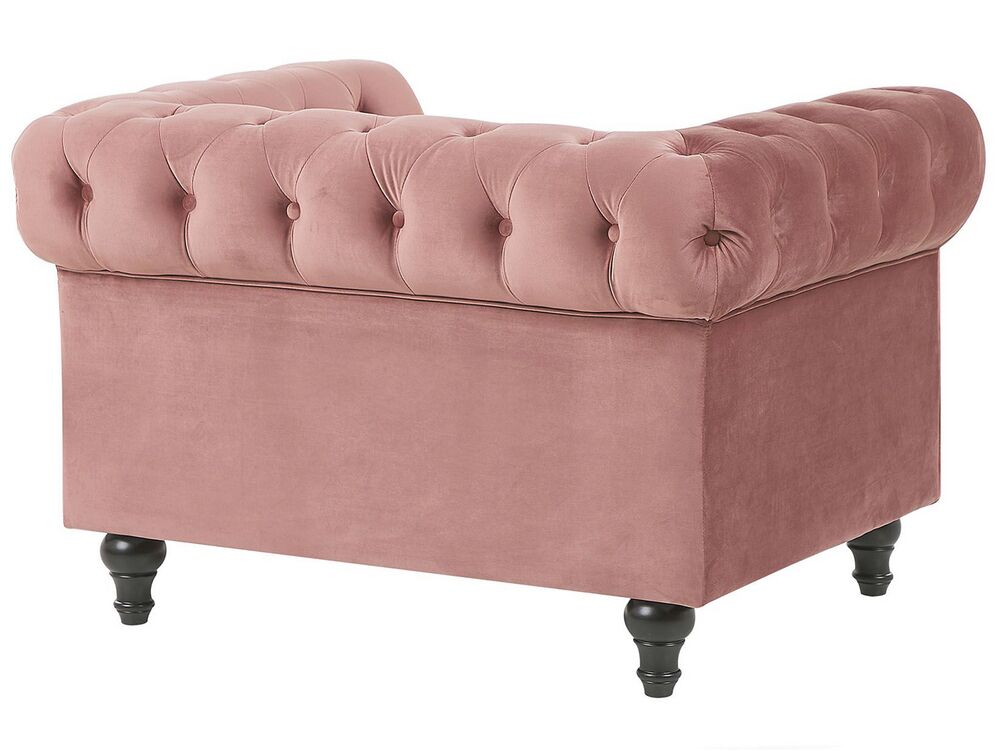 Velvet Living Room Set Pink CHESTERFIELD Beliani.co.uk