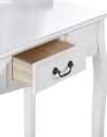 1 Drawer Dressing Table with Oval Mirror and Stool White SOLEIL _786280