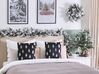 Set of 2 Velvet Cushions Christmas Tree Pattern 45 x 45 cm Black CUPID_814123