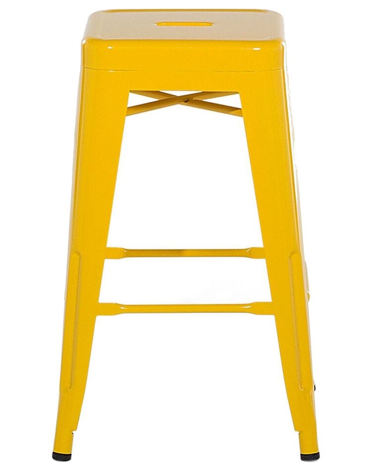 Set of 2 Metal Stools 60 cm Yellow CABRILLO Beliani.co.uk