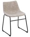 Set of 2 Fabric Dining Chairs Beige BATAVIA_725054