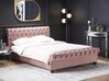 Łóżko welurowe 140 x 200 cm różowe AVALLON_743660
