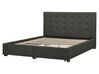 Fabric EU King Size Bed with Storage Dark Grey LA ROCHELLE_904619
