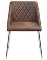 Conjunto de 2 sillas de comedor de piel sintética marrón/plateado ARCATA_808572