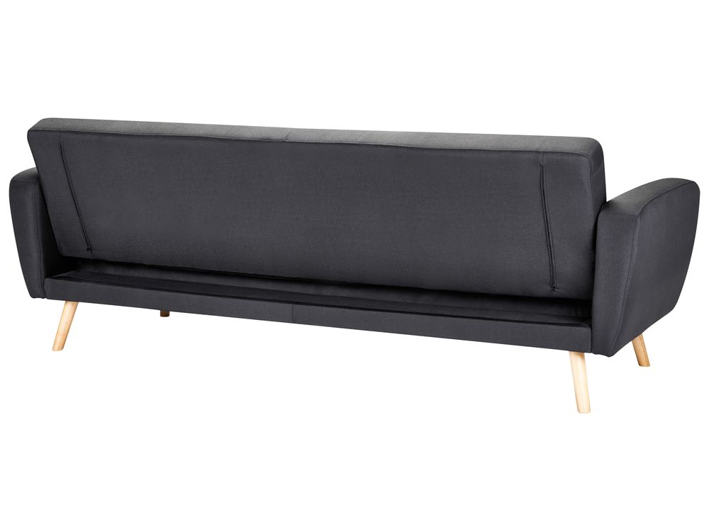 3 Seater Fabric Sofa Bed Black FLORLI Beliani.co.uk