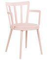 Set of 4 Plastic Dining Chairs Pink MORILL_876319