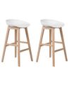 Conjunto de 2 sillas de bar blanco/madera clara MICCO_731963