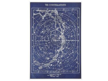 Zarámovaný obraz na plátně mapa hvězd 63 x 93 cm modrý TRAVERSA