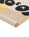Kinderteppich beige aus Baumwolle mit Panda-Muster 80 x 150 cm BUNAN_866802