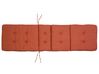 Espreguiçadeira em madeira escura de acácia e almofada vermelha AMANTEA_880108