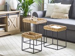 Sivupöytäsetti vesihyasintti luonnonväri/musta 3 kpl HAWI