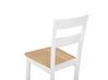 Zestaw do jadalni stół i 4 krzesła drewniany jasny z białym GEORGIA_696657