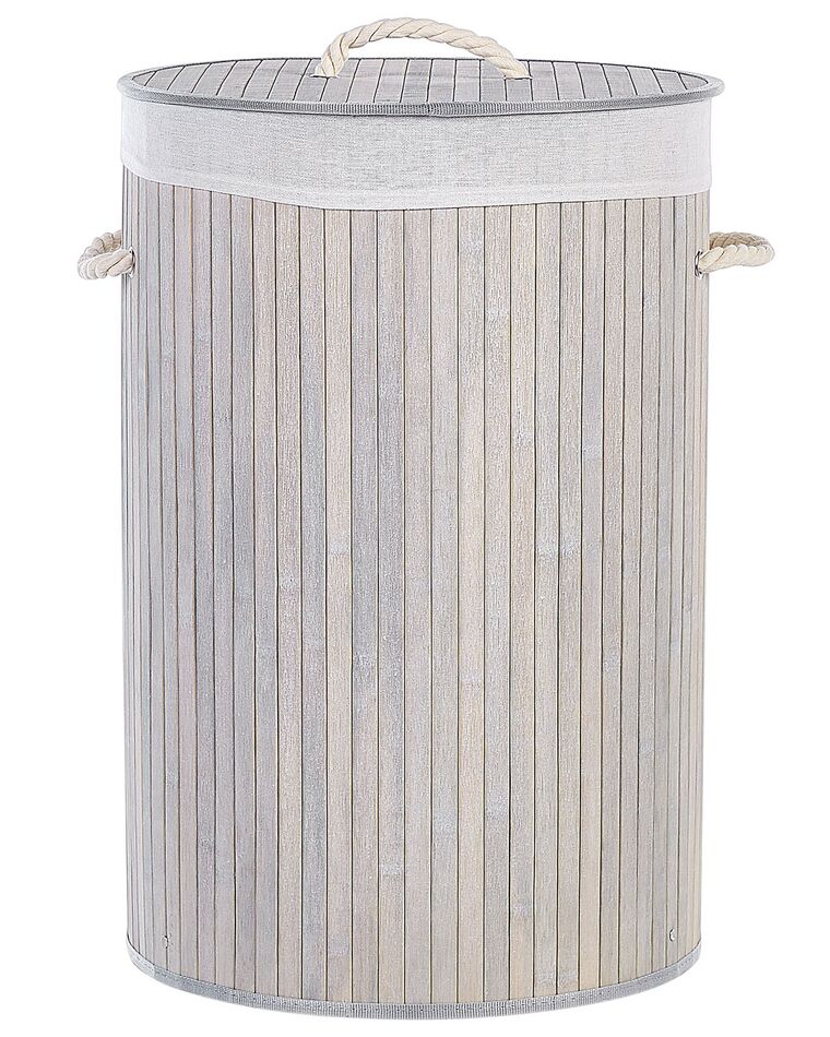 Bamboo Basket with Lid Grey SANNAR_849853