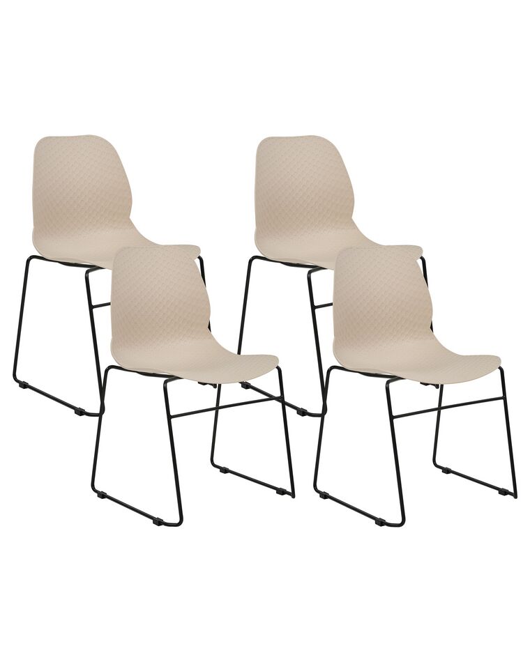 Set of 4 Dining Chairs Beige PANORA_873626