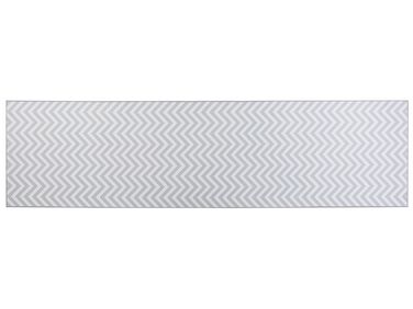 Vloerkleed polyester wit/grijs 80 x 300 cm SAIKHEDA