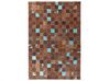 Kožený koberec 160 x 230 cm hnedá/modrá ALIAGA_641436