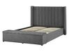 Velvet EU Double Size Bed with Storage Bench Grey NOYERS_777149