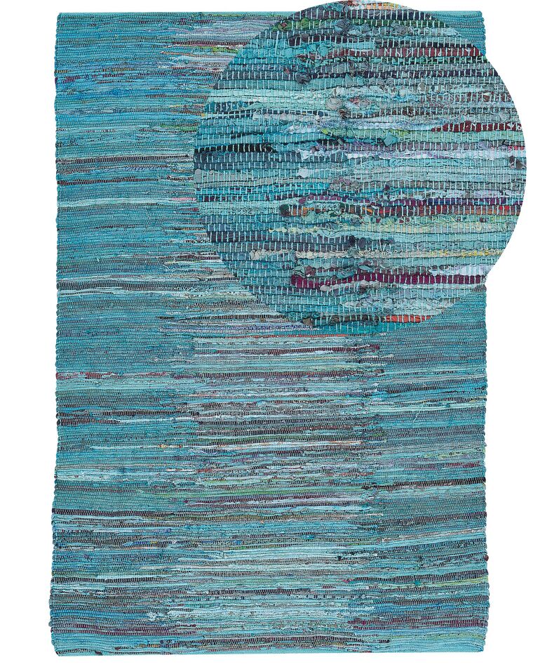 Cotton Area Rug 140 x 200 cm Blue MERSIN_482162