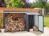 Steel Garden Shed with Log Store Grey AOSTA_835747