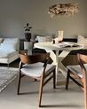 Set of 2 Dining Chairs Dark Wood and Grey MAROA_917856