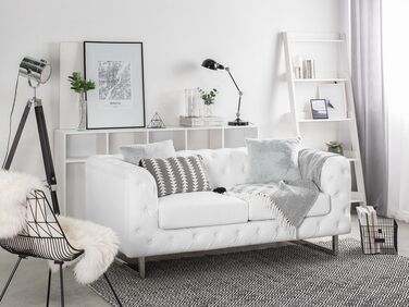 2-seters sofa kunstskinn  hvit VISSLAND