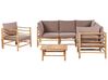 6 Seater Bamboo Garden Corner Sofa Set Taupe CERRETO_908831