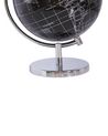 Globus schwarz / silber Metallfuß glänzend 20 cm COOK_784277