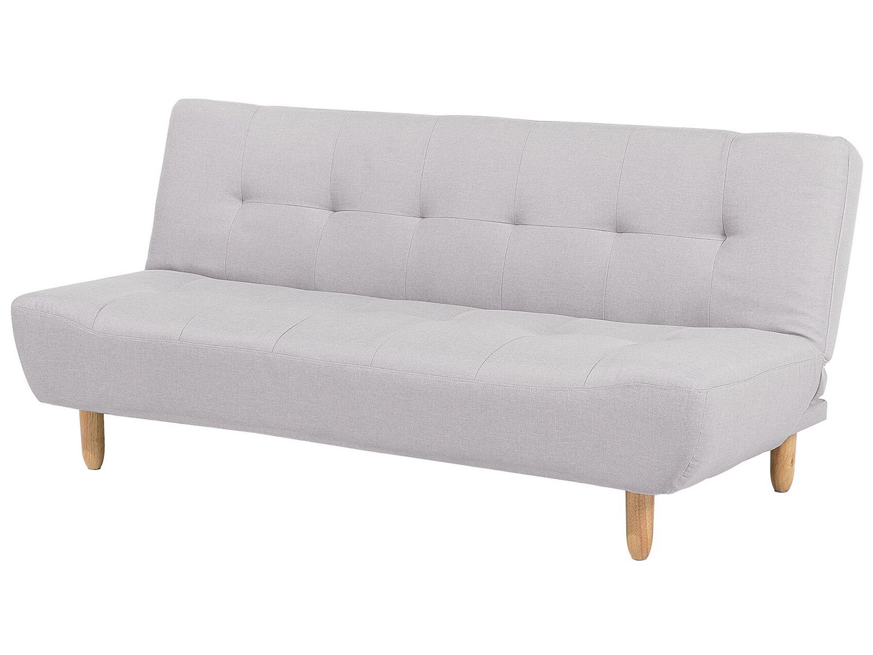 Modern Sofa Bed 3 Seater Reclining Backrest Light Grey Fabric Living Room Alsten