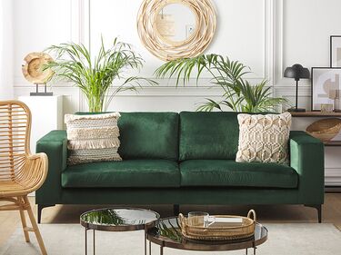 3-seters sofa fløyel grønn VADSTENA
