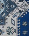 Teppich blau / beige orientalisches Muster 80 x 240 cm Kurzflor PARVAKADLI_831589